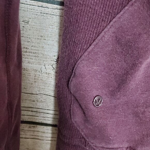 Lululemon On The Daily Full Zip Hoodie Heathered Bordeaux Size 6 Faded Color - Picture 4 of 6